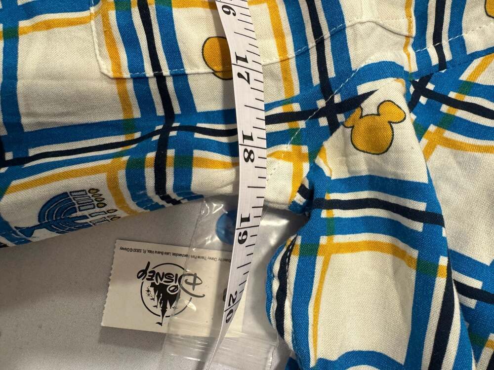 Disney Parks Hanukkah Mickey Mouse Icon and Menorah Print Camp Shirt - Picture 5 of 7